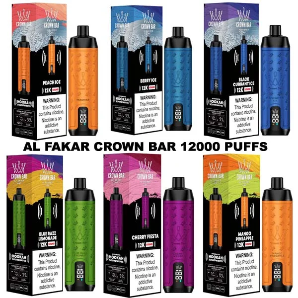 AL Fakher Crown Bar 12000 húzás eldobható e-cigaretta nikotinnal - Hubba 6 AL Fakher Crown Bar 12000 húzás eldobható e-cigaretta nikotinnal - Hubba
