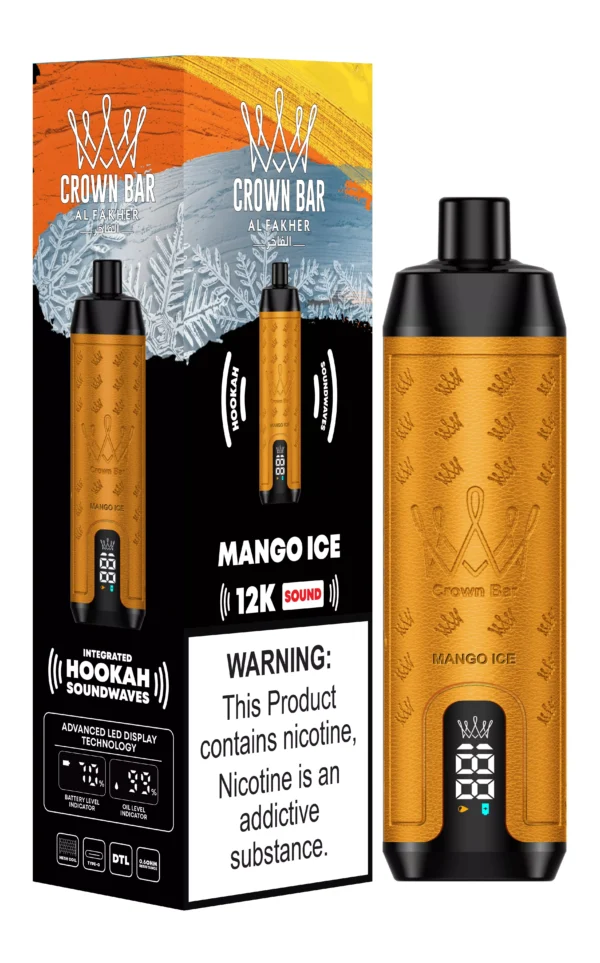 AL Fakher Crown Bar 12000 puffs e-cigareta za enkratno uporabo z nikotinsko-mango ledom