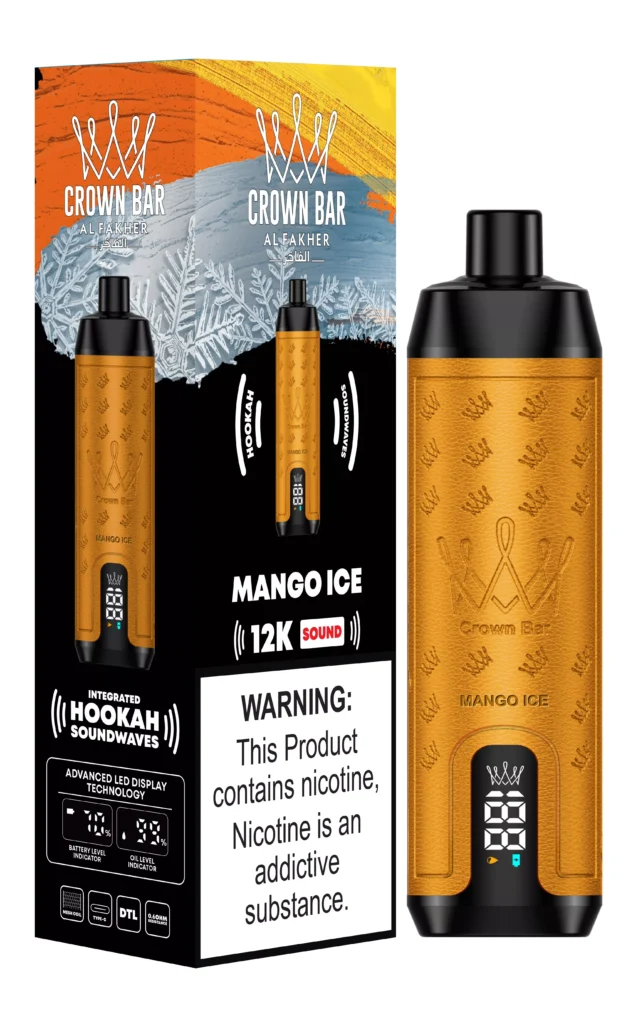 AL Fakher Crown Bar 12000 zaciągnięć jednorazowy e-papieros z lodem nikotynowo-mango