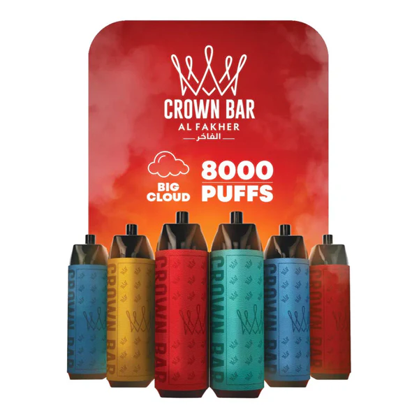 AL Fakher Crown Bar 8000 puffs disposable e-cigarette with nicotine - Blueberry Gum