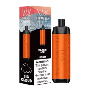 AL-Fakher-Crown-Bar-8000-Puffs-E-Cigarette-E-Cigarette-S-Nicotine-Peach-Ice