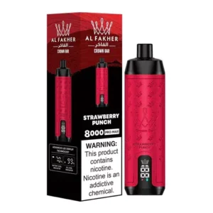 AL-Fakher-Crown-Bar-Pro-8000-Puffs-E-Cigarette-E-Cigarette-S-Nicotine-Strawberry-Punch