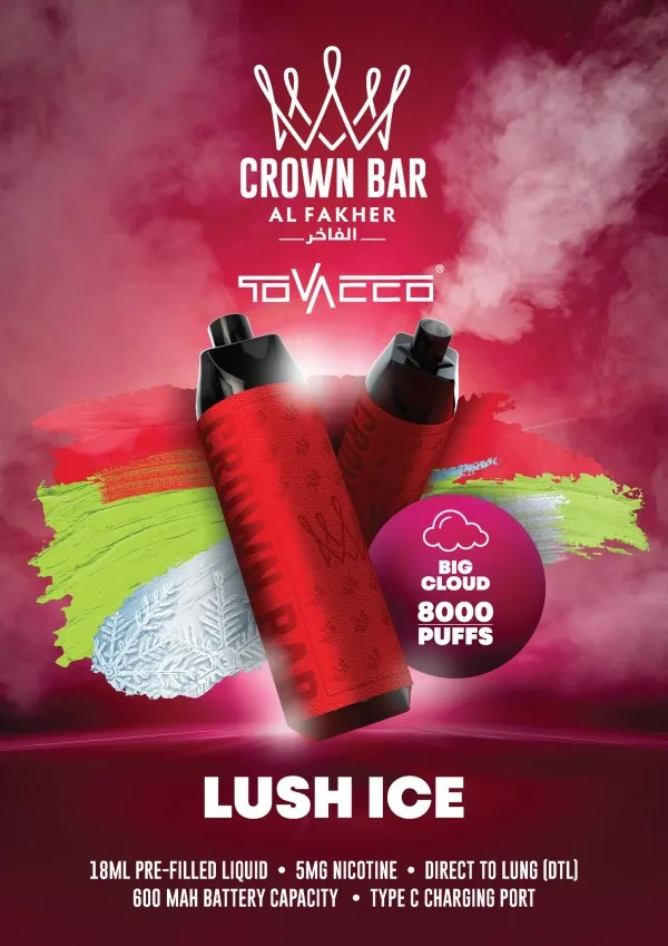 AL Fakher Crown Bar 8000 bouffées e-cigarette jetable avec nicotine