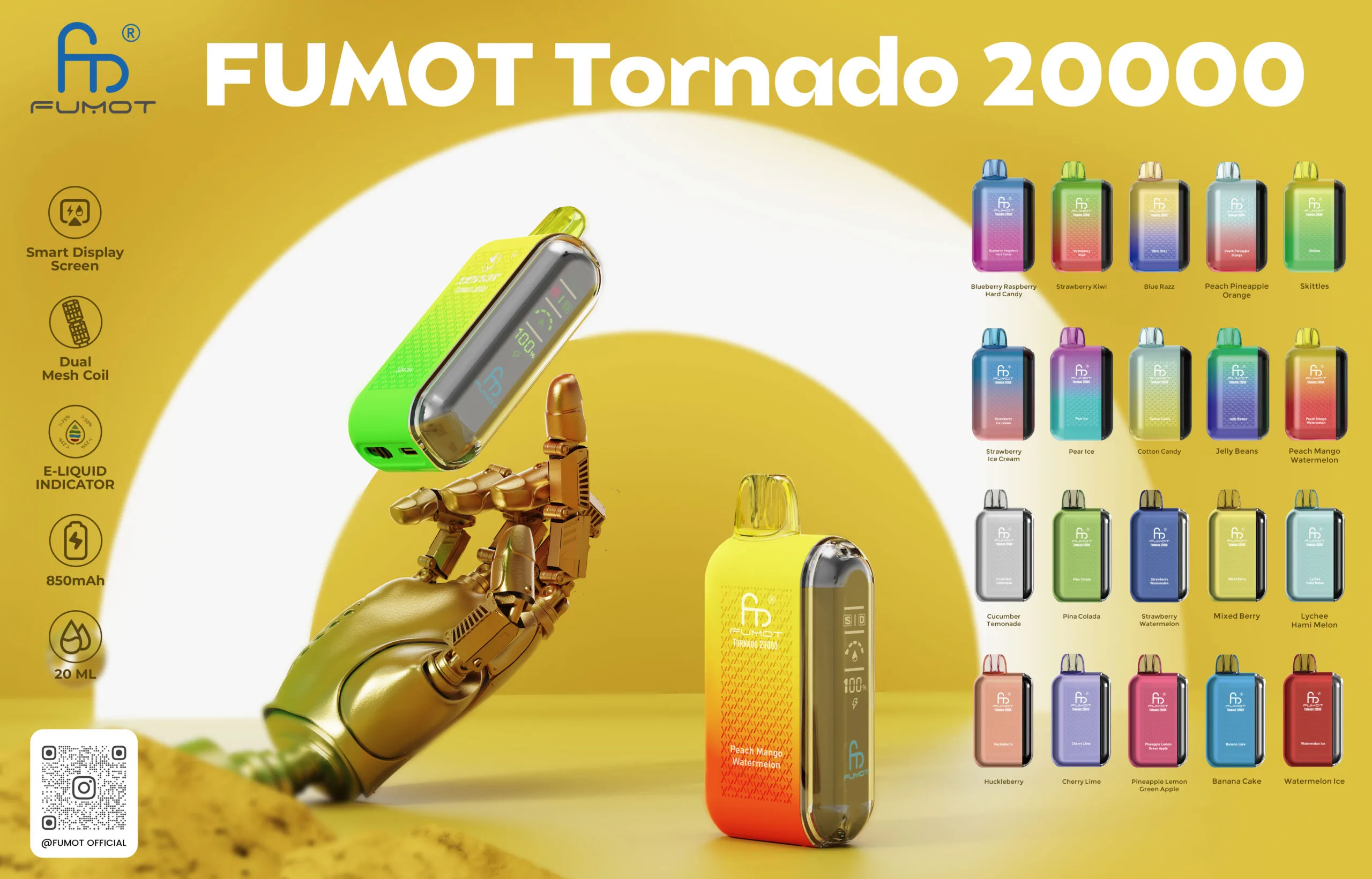 Fumot RandM Tornado 20000 Puffs Disposable E-Cigarette - Blueberry Sour Raspberry 2 Fumot RandM Tornado 20000 Puffs Disposable E-Cigarette - Blueberry Sour Raspberry