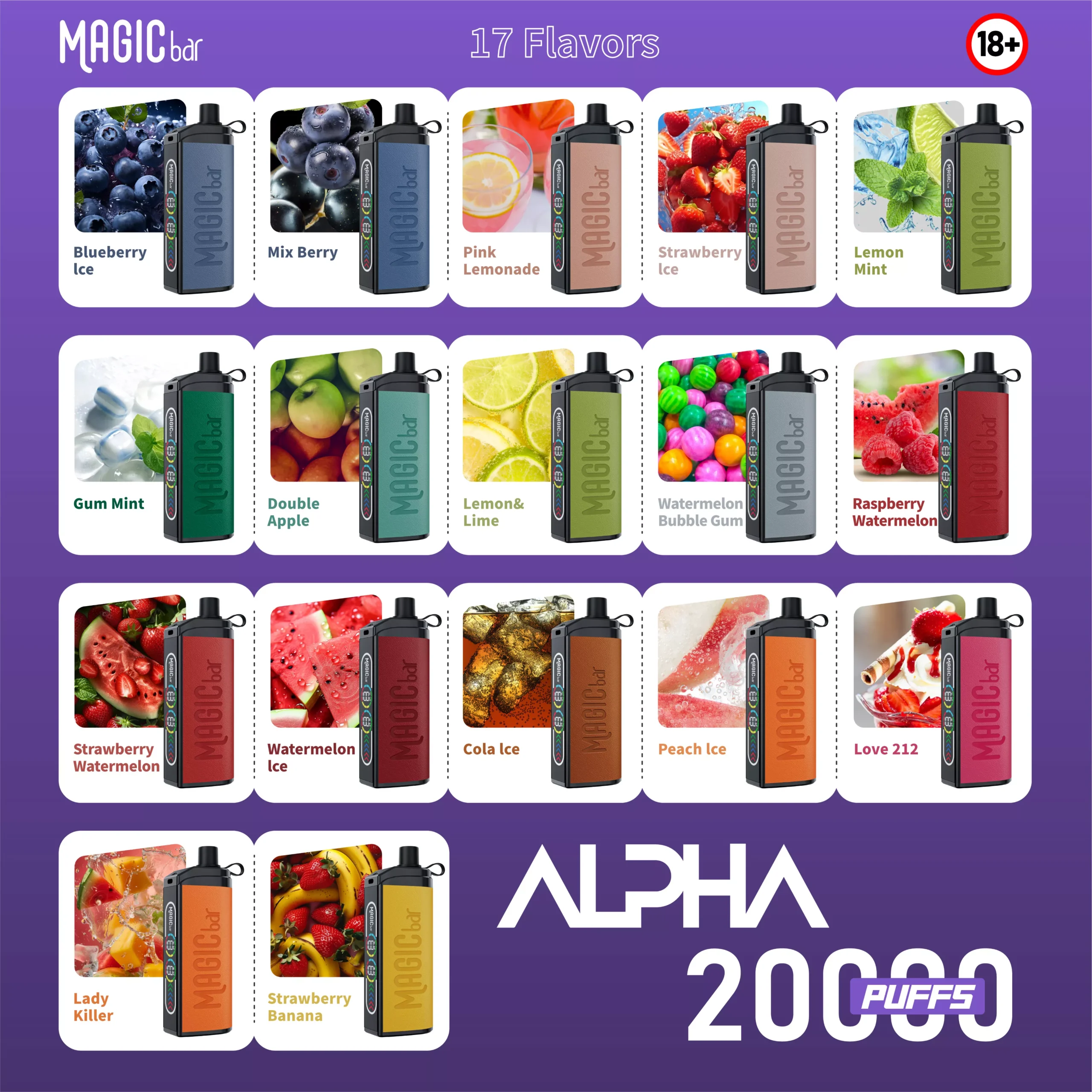 Bara Magică Alpha 20000 de trageri Țigaretă electronică de unică folosință - Cola Ice