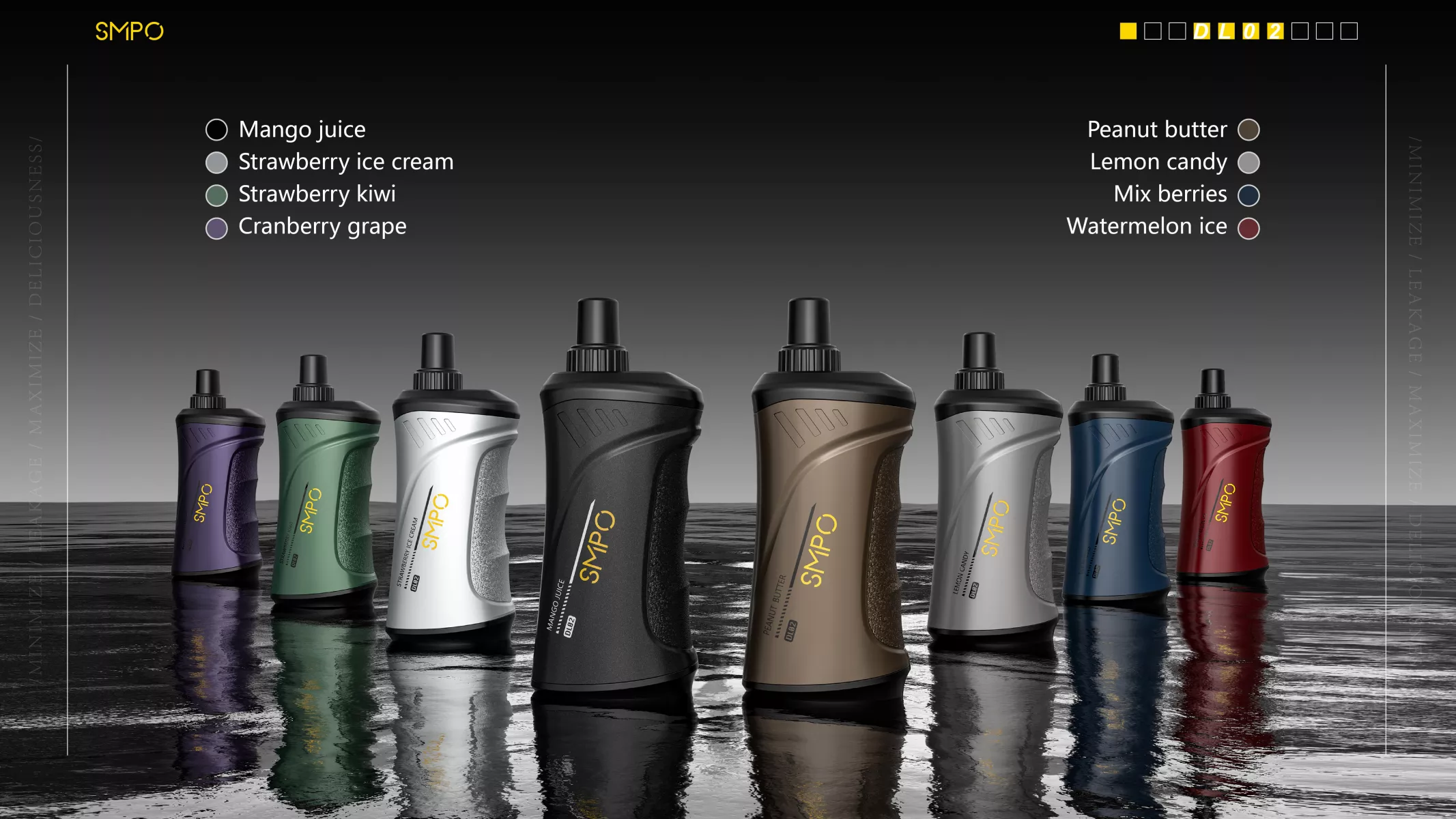 SMPO DL02 10000 treinen Wegwerp E-sigaret - BLUEBERRY ICE