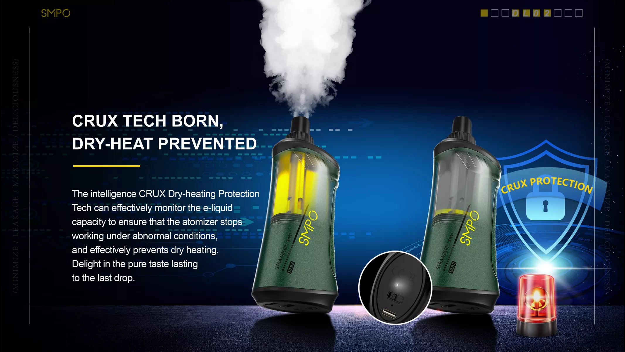 SMPO DL02 10000 treinen Wegwerp E-sigaret - Aardbei kiwi